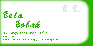 bela bobak business card
