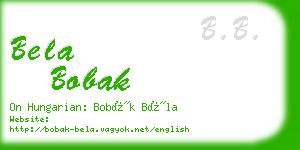 bela bobak business card